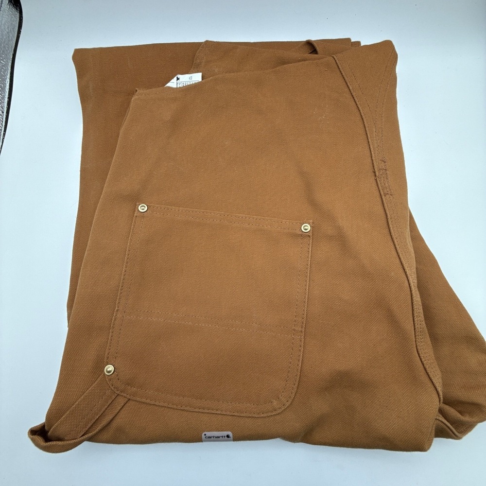 Carhartt R01 BRN Men's Brown Cotton Canvas Bib Overalls Work 38 x 28 NOS NWT